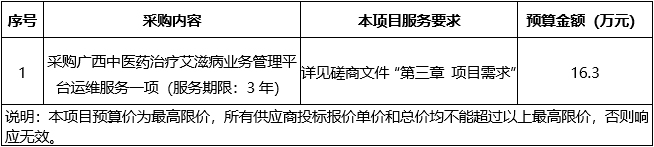 广西中医药大学附属瑞康医院广西中医药治疗艾滋病业务管理平台运维服务项目竞争性磋商公告