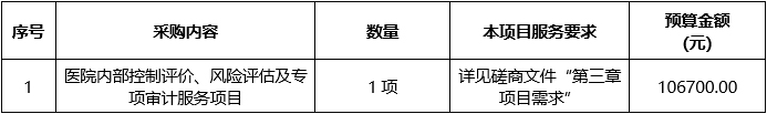 广西中医药大学第二附属医院医院内部控制评价、风险评估及专项审计服务项目院内磋商公告